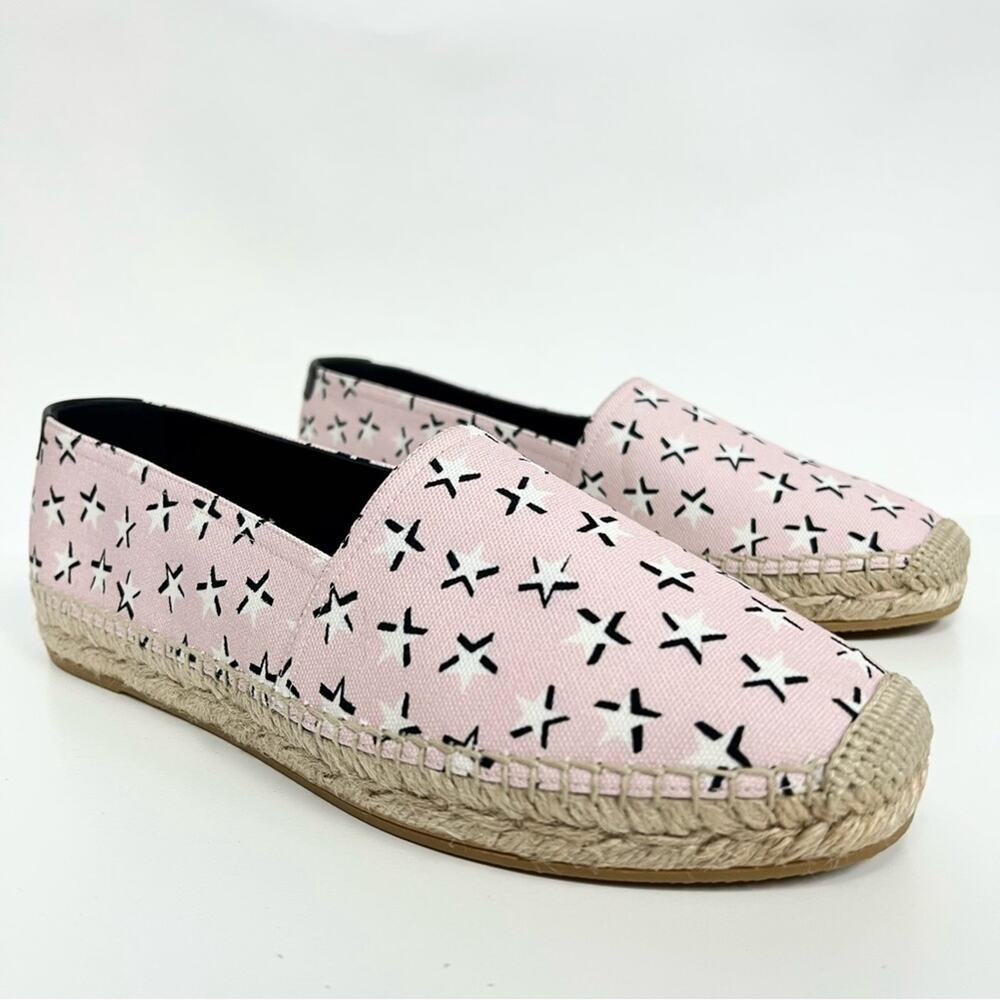 NWT Saint Laurent Espadrilles Solaris Canvas Star Print Pink Black EU 39.5 $750 - Picture 2 of 12